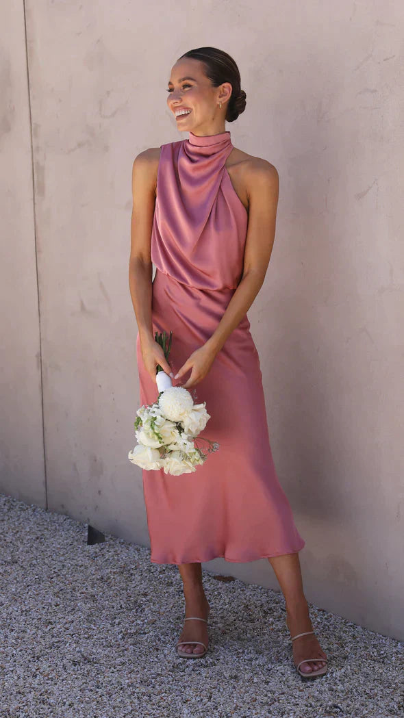 Lanna - Glänzendes Maxikleid | Elegantes Abendkleid | Schick