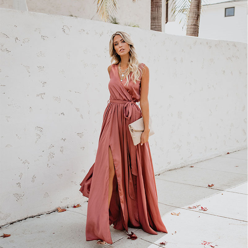 Lola - Exquisites ärmelloses langes Modekleid
