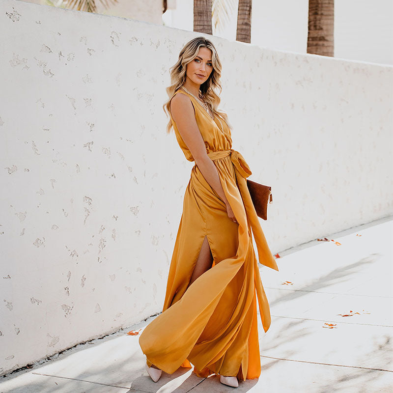 Lola - Exquisites ärmelloses langes Modekleid