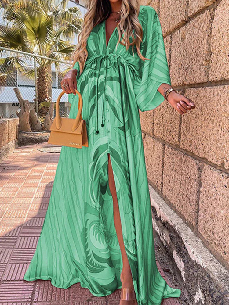 Kiana - Elegantes bedrucktes Strandkleid