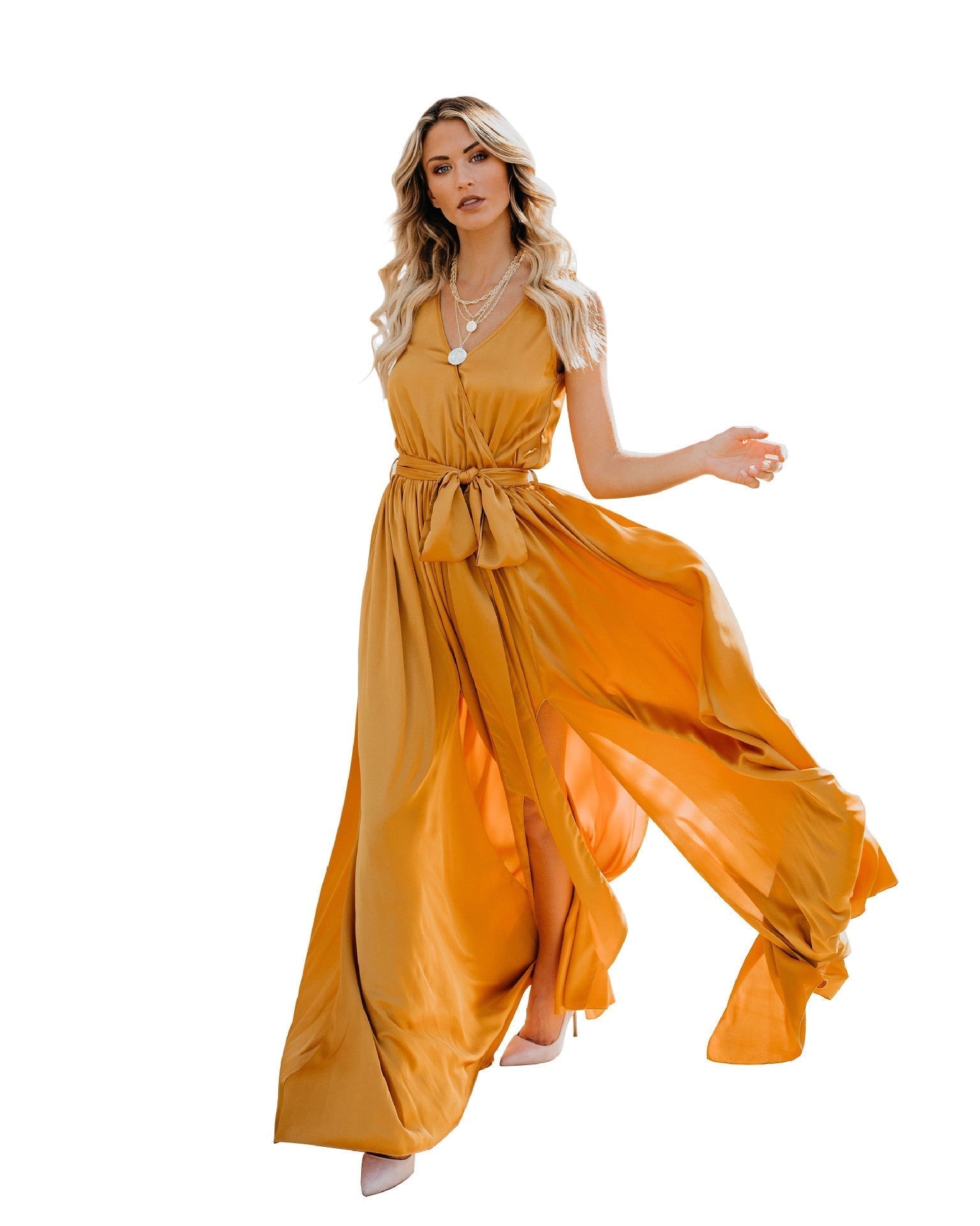 Lola - Exquisites ärmelloses langes Modekleid