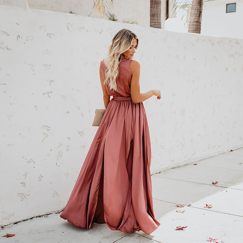 Lola - Exquisites ärmelloses langes Modekleid