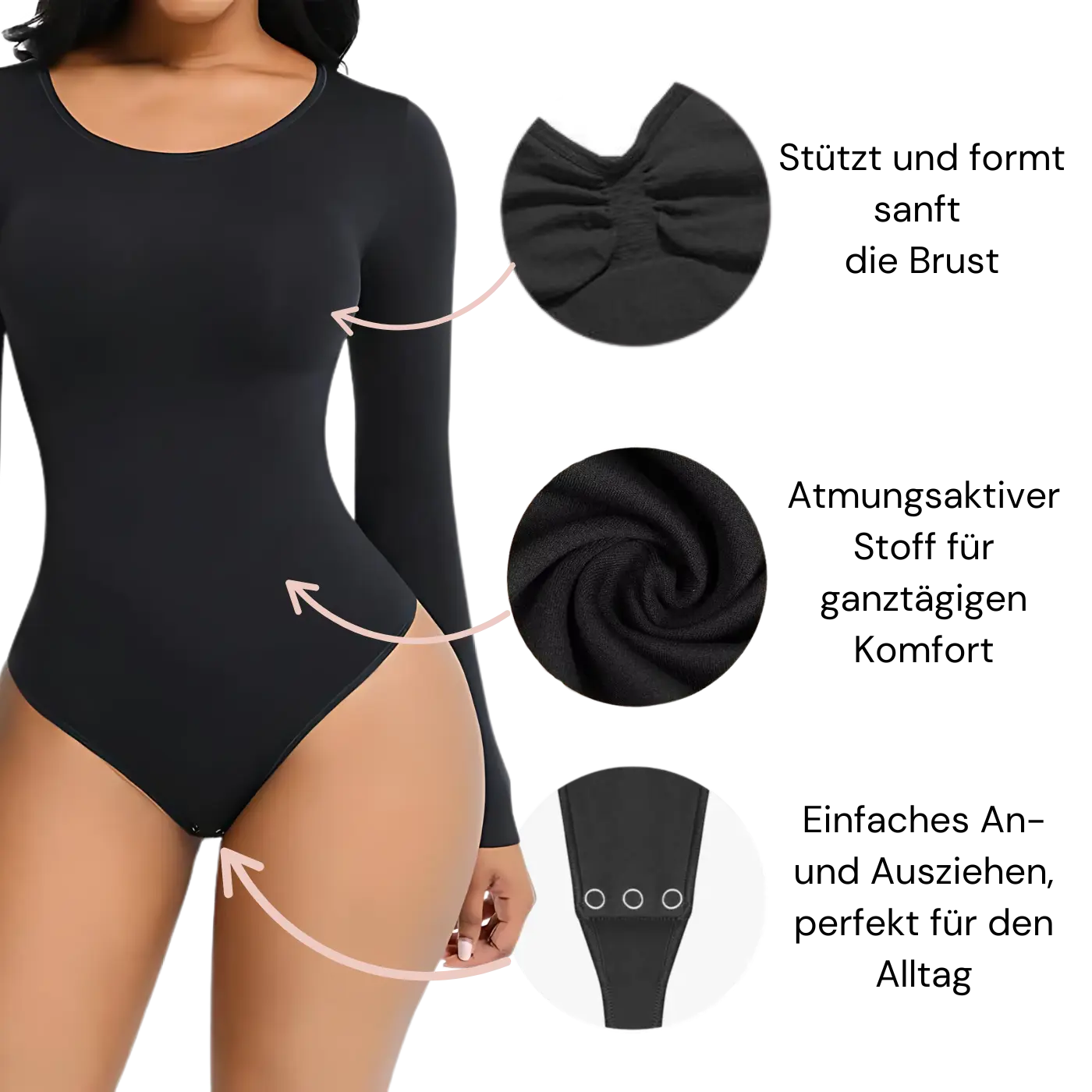 Langarm-Bodysuit formende Shapewear