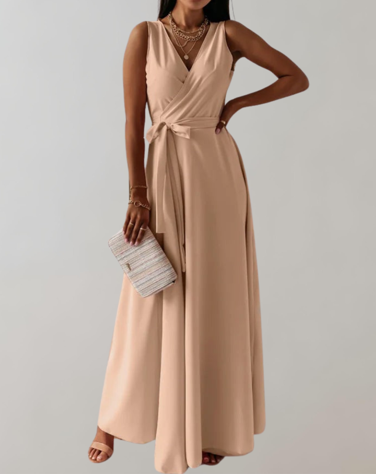 Esme - Cocktail Kleid mit Taillengürtel | Schickes Maxikleid Zeitloses Design