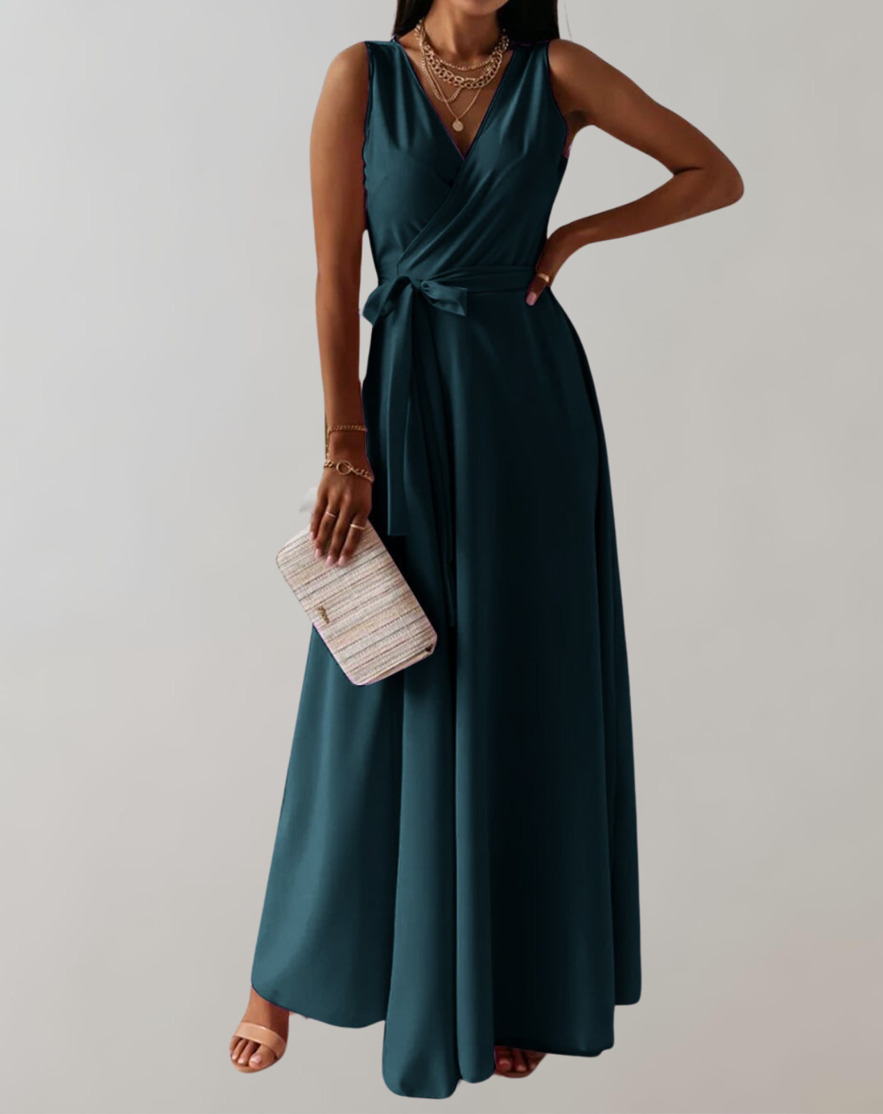Esme - Cocktail Kleid mit Taillengürtel | Schickes Maxikleid Zeitloses Design