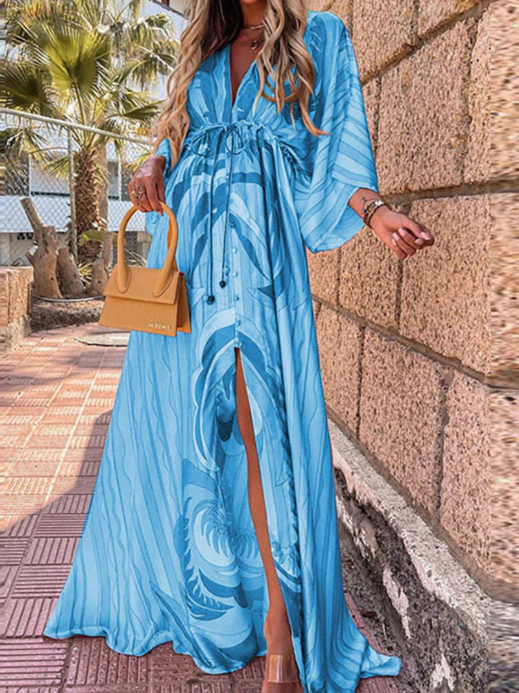 Kiana - Elegantes bedrucktes Strandkleid