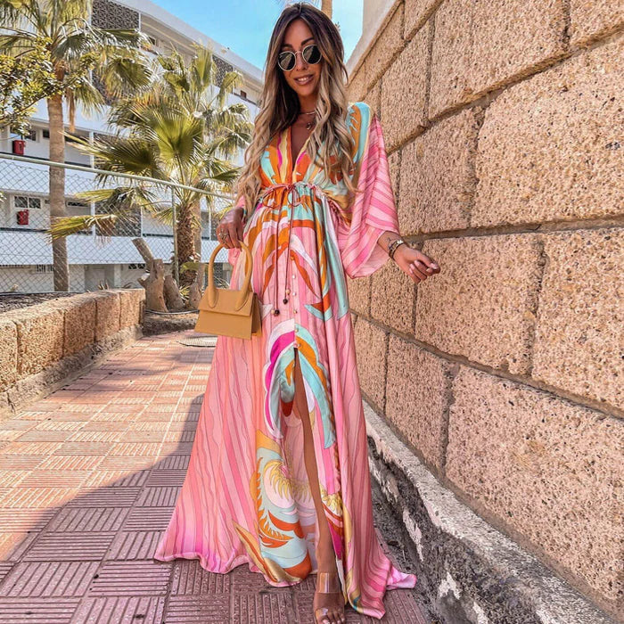 Kiana - Elegantes bedrucktes Strandkleid