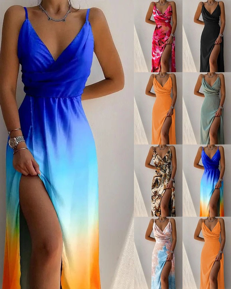 Elara - Maxikleid mit tropischem Muster