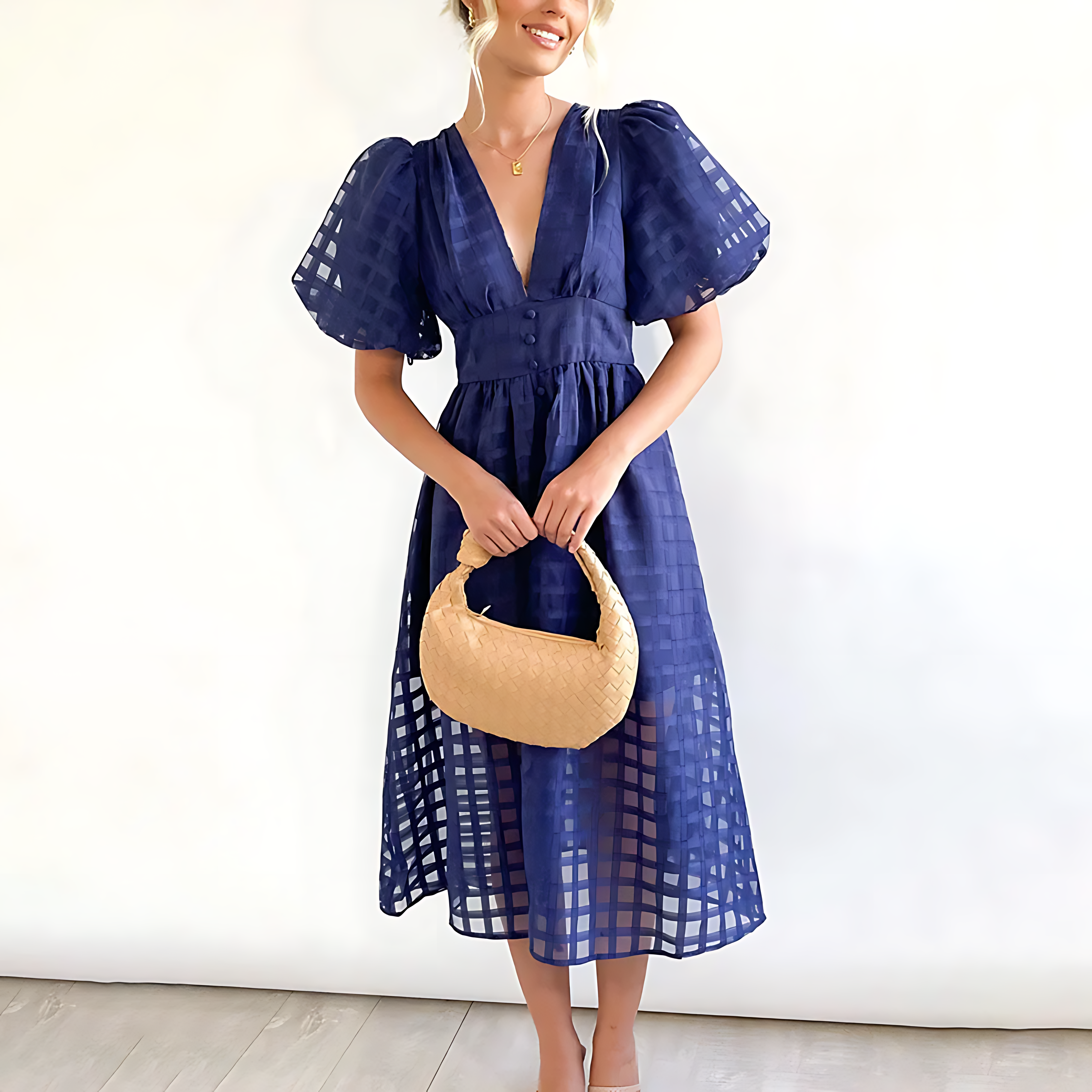 JORINA I STYLISCHES KLEID MIT V-AUSSCHNITT
